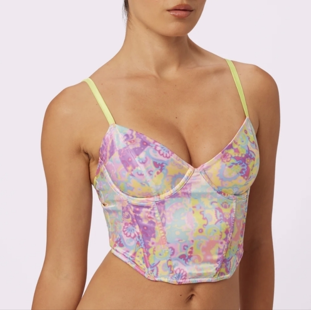 NWT Parade Afterglow Lace-Up Satin Bustier Corset in‎ Versailles Sizes M-3XL